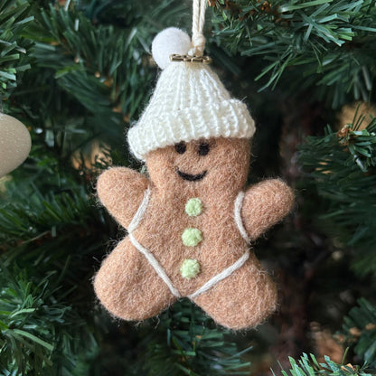 Felted Gingerbread Person Ornament
