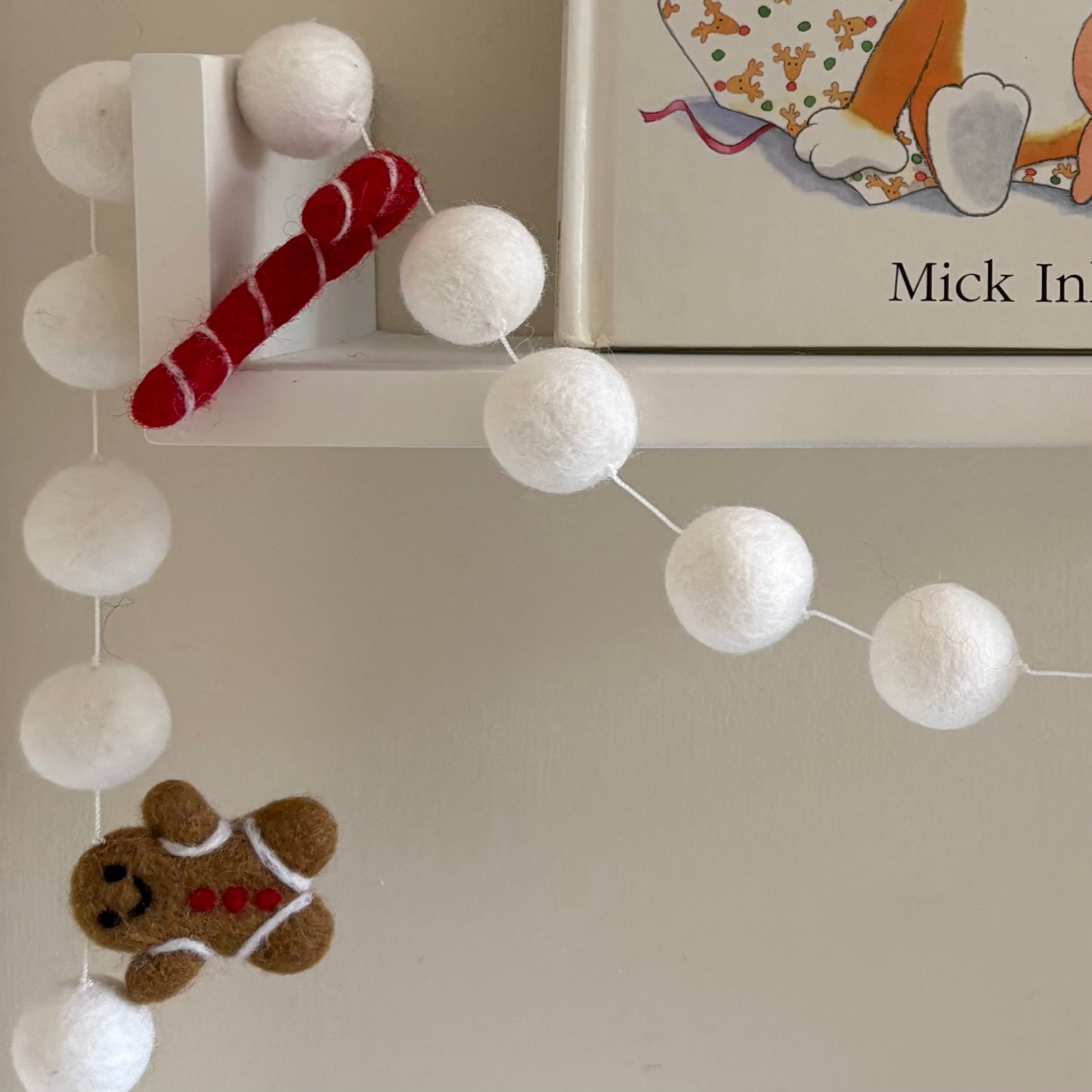 Felt Red Gingerbread Garland