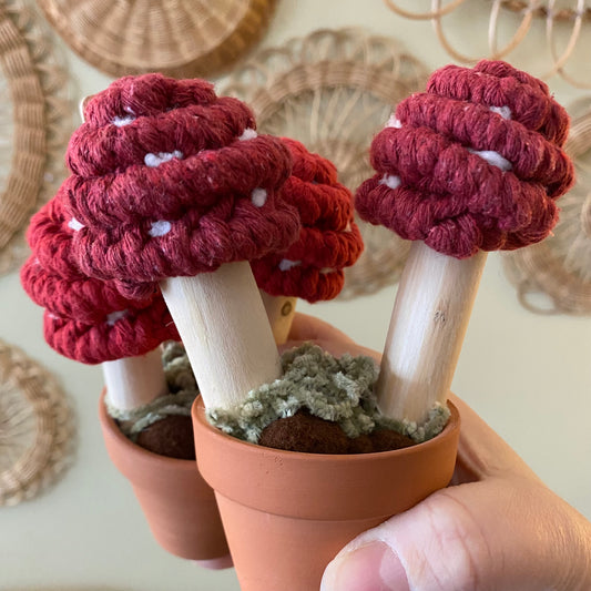 Macrame Mushroom - Red or Sangria (double)