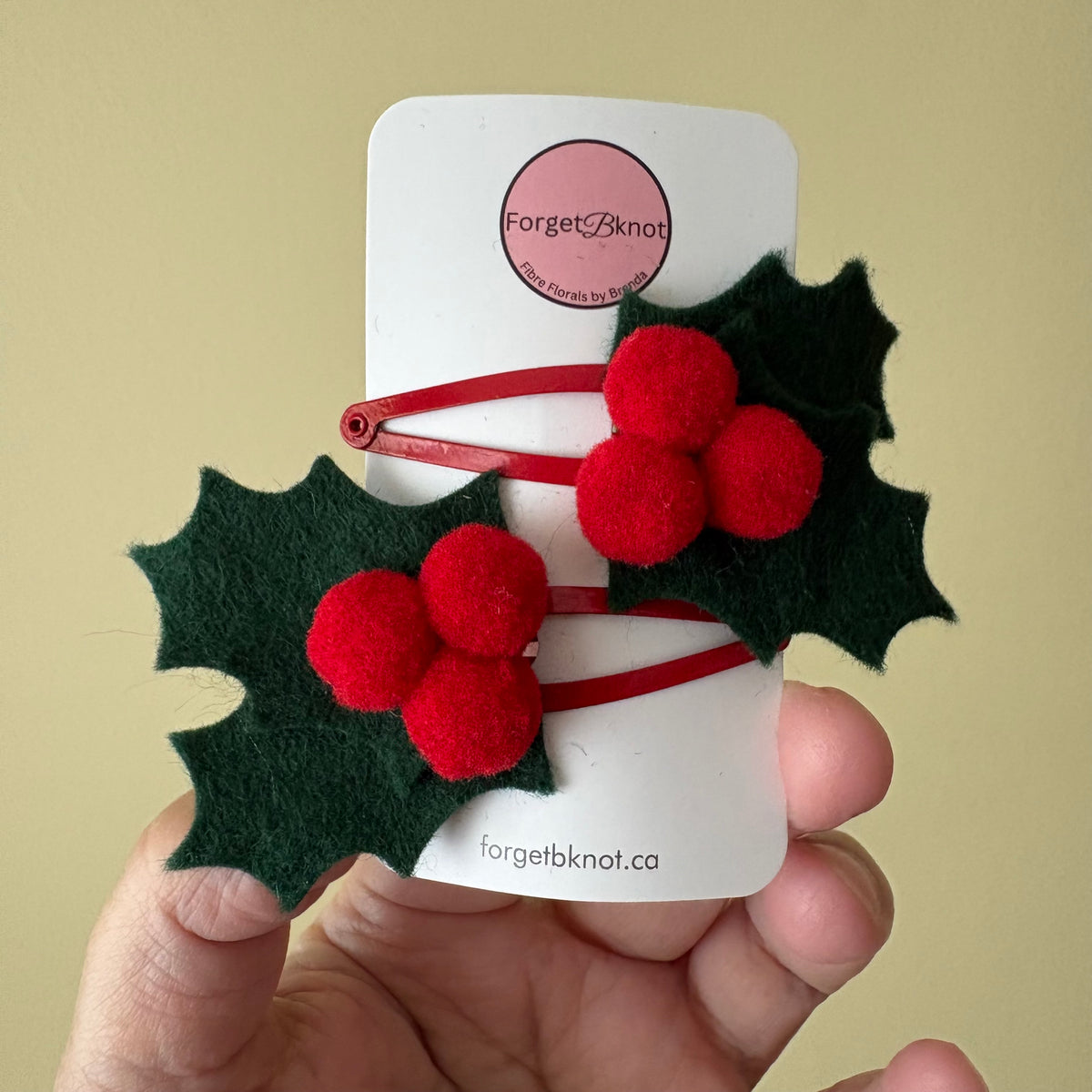 Holiday Holly Hair Clips