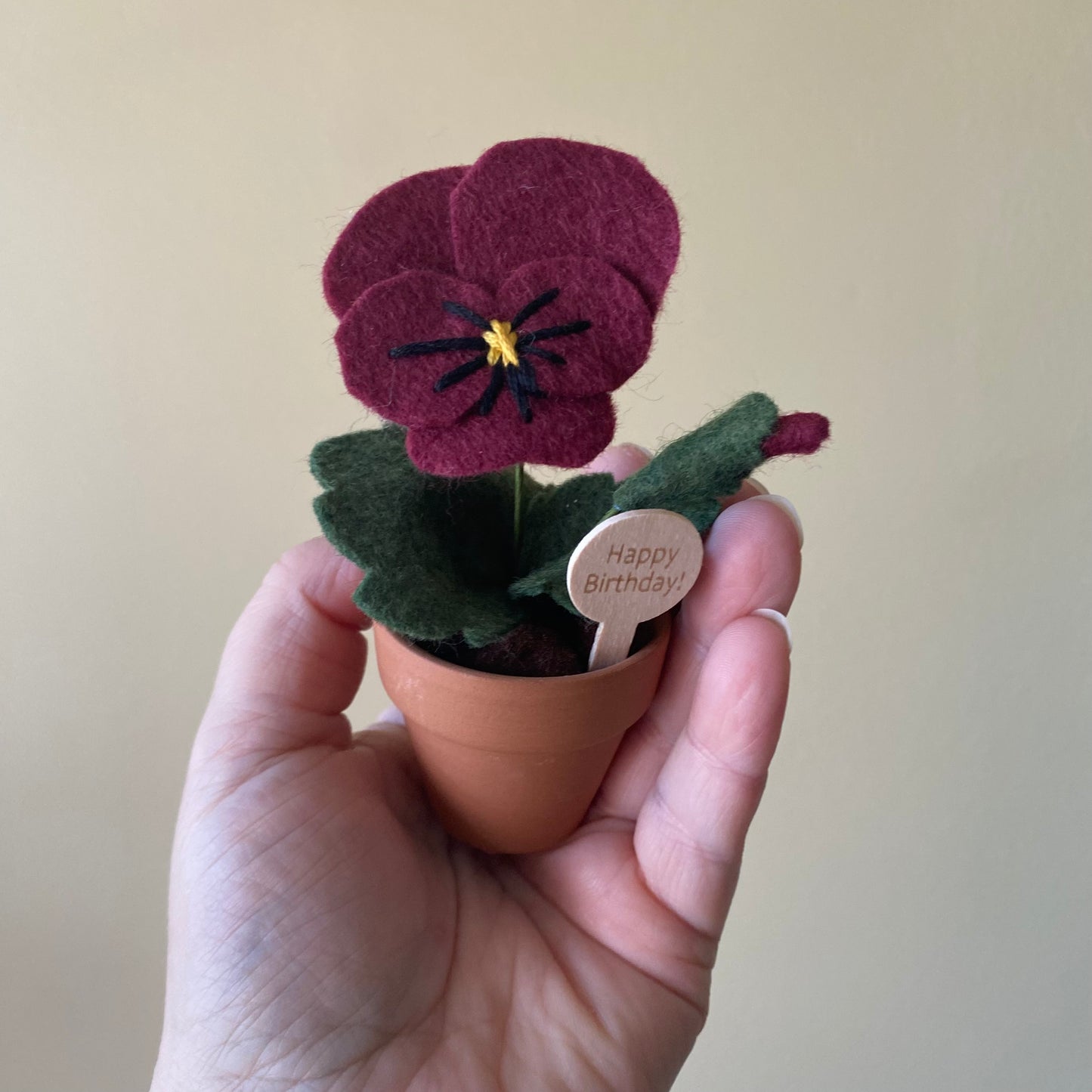 “Happy Birthday” Forever Felt Flower