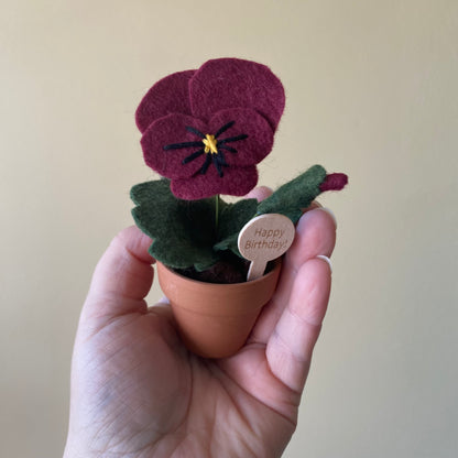 “Happy Birthday” Forever Felt Flower