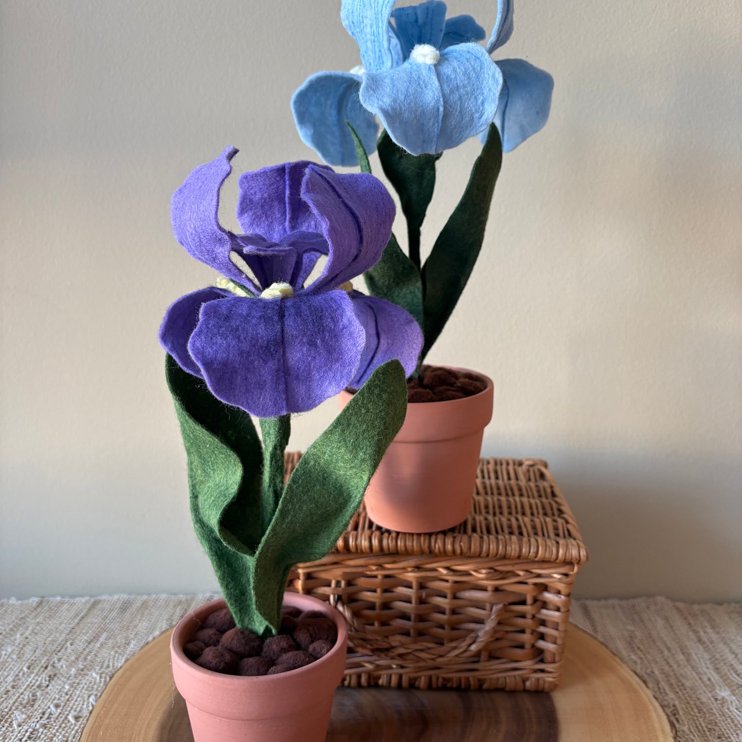 Felt Iris in Purple or Blue