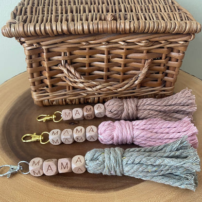 MAMA Macrame Tassel Keychain/Bag Charm