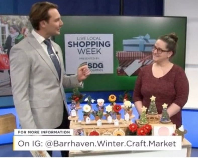 Will Aiello of TV Your Morning and Brenda of ForgetBKnot on a TV set