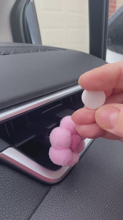 Car Vent Air Diffuser- Pompom & Felt Ball Flower